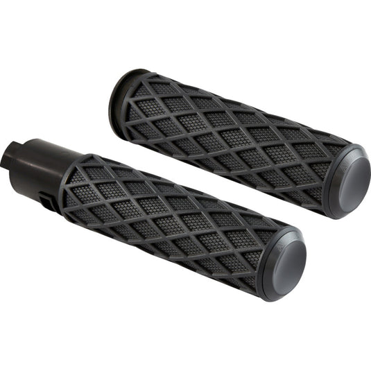 Arlen Ness 500-058 Diamond Grips - Black Anodized