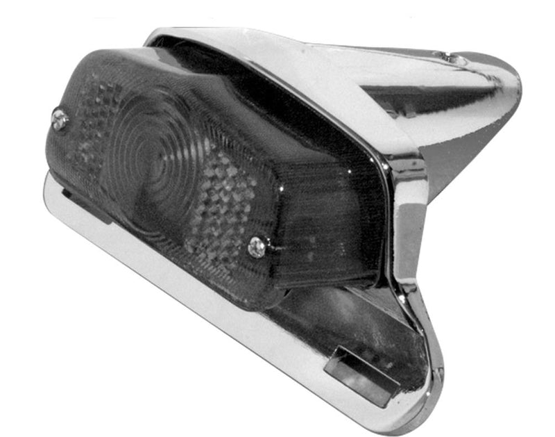 Emgo 62-21510 Lucas Style Taillight with Chrome Bracket - Clear Lens
