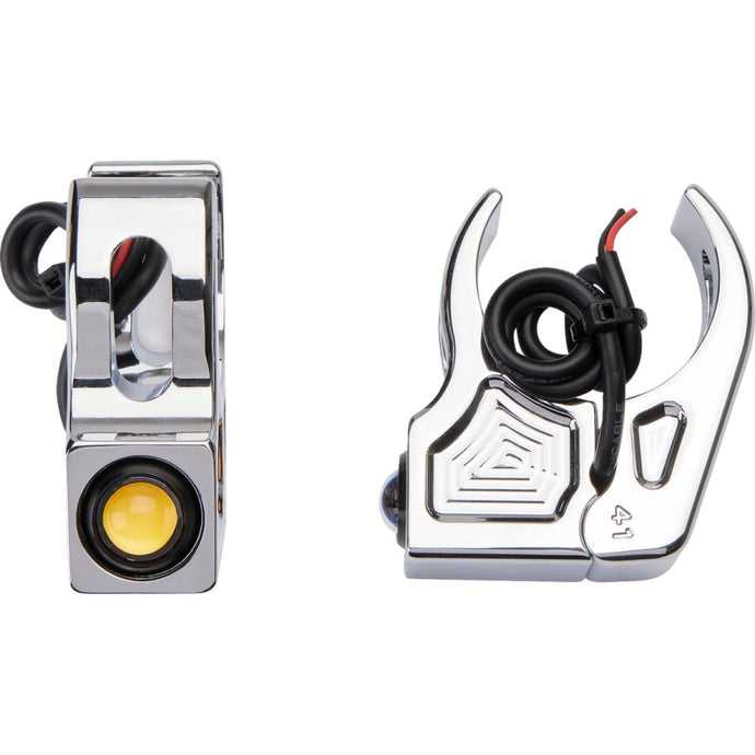 Joker Machine 05-221-3 Fork-Mount Turn Signal -  Chrome Plated