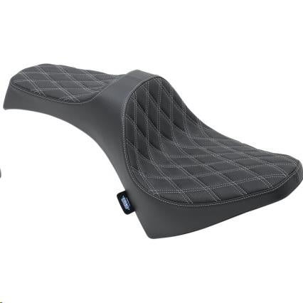 Drag Specialties 0810-2120 Predator III Seat - Double Diamond - Silver Thread