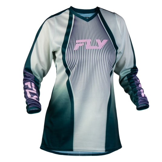 Fly Racing F-16 Lift Womens Jersey (Small, Green/Purple/Pink)