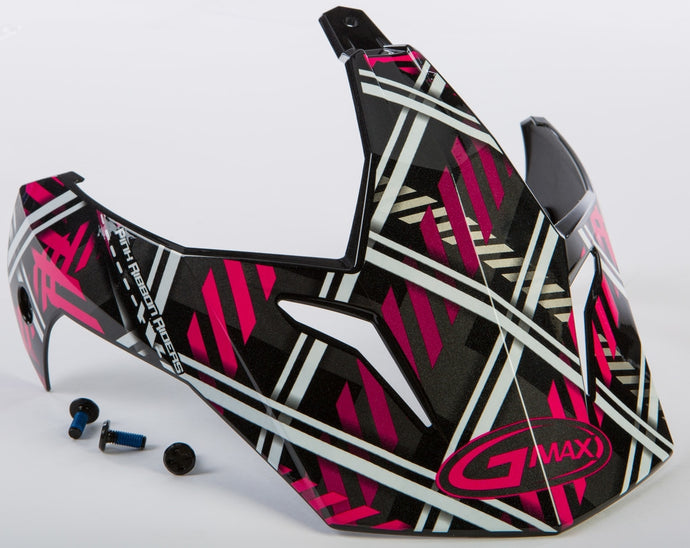 G-Max Visor with Screws for GM-11/S Helmets - Pink Ribbon Riders Plaid Black/Pink