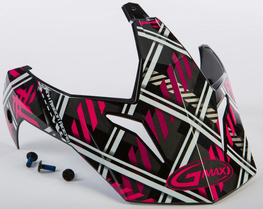 G-Max Visor with Screws for GM-11/S Helmets - Pink Ribbon Riders Plaid Black/Pink