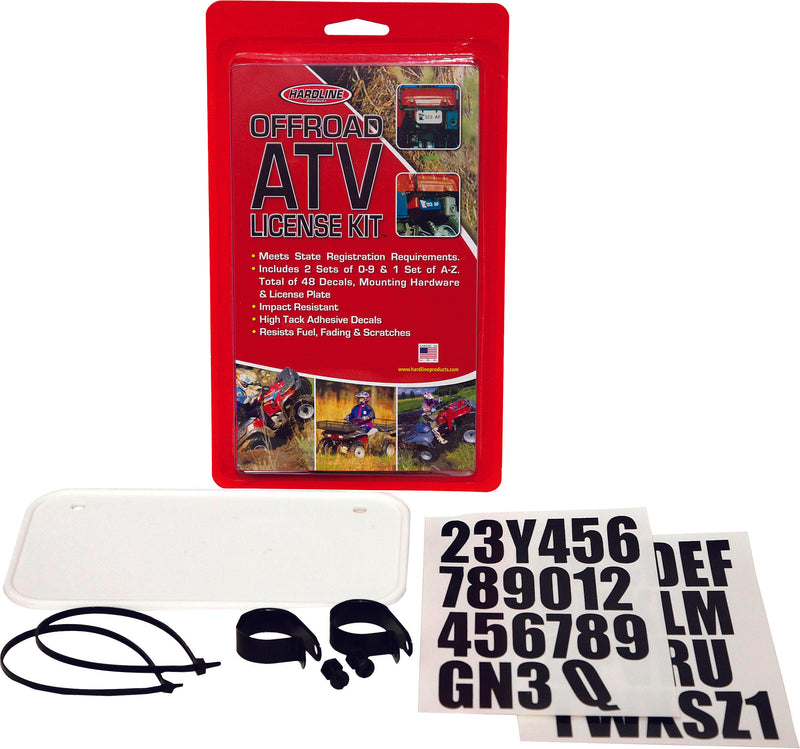 Hardline 2340W ATV License/Registration Kit - White Plastic Kit