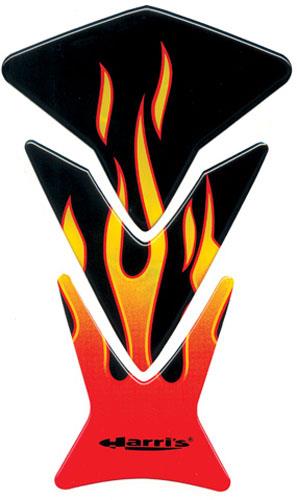 Harris Grips 12970-FU Puzzle Tank Pad - Black/Flame