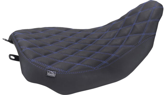 Mustang 88020SB Runaround Solo Seat - Double Diamond - Sky Blue Stitch (Black)