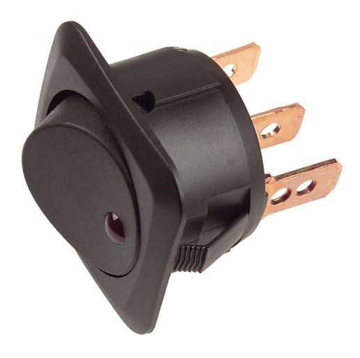 Grote 82-2130 Electrical Switch with Red LED - On/Off - 25 Amp