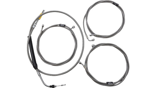 La Choppers LA-8058KT-08 Standard Cable/Brake Line Kit - Mini Ape Hanger Handlebar - Stainless Steel