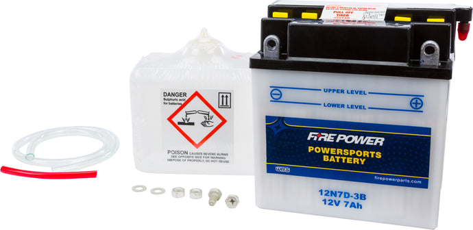 Fire Power 12N7D-3B Conventional 12V Standard Battery with Acid Pack