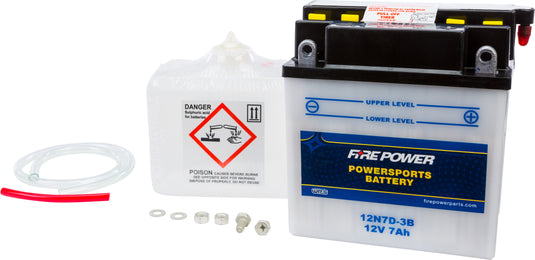 Fire Power 12N7D-3B Conventional 12V Standard Battery with Acid Pack