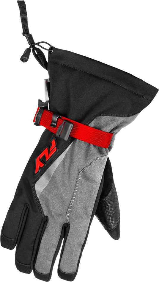Fly Racing Title Gauntlet Gloves (X-Small, Black/Red/Light Gray)