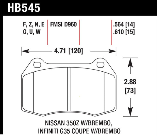Hawk Performance HB545F.564 HAWK HPS Brake Pad Sets
