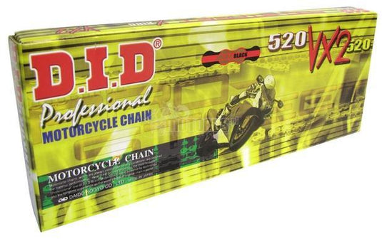 D.I.D 428VXX132FB 428 Pro-Street VX Series X-Ring Chain - 132 Links - Natural Steel