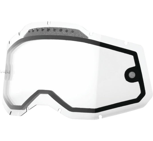 100% Replacement Dual Vented Lens for Racecraft 2/Accuri 2/Stratus 2 Goggles - Clear