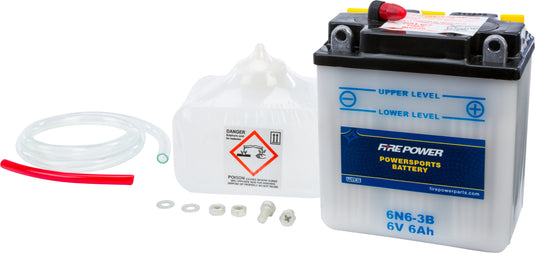 Fire Power 6N6-3B Conventional 6V Standard Battery with Acid Pack