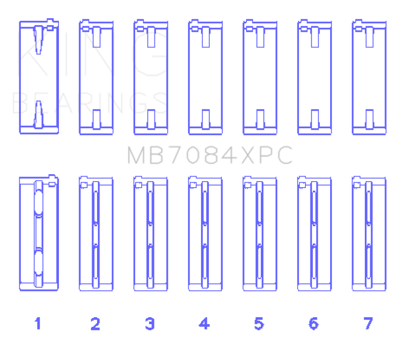 Load image into Gallery viewer, King Engine Bearings MB7084XPC0.25 KING Performance Main Bearings
