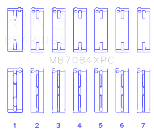 King Engine Bearings MB7084XPC0.25 KING Performance Main Bearings