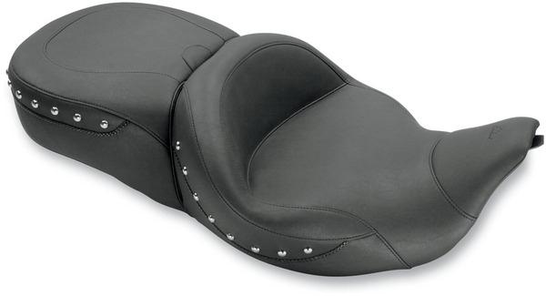 Mustang 79546 Super Touring One-Piece Studded Seat with Receiver - Chrome Studs