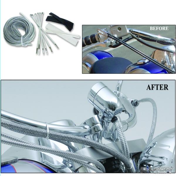 Baron Custom Accessories BA-8200M Cable, Hose and Wire Chrome Dress Up Kit