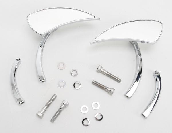 Drag Specialties 0640-0082 Teardrop Mirror - Short and Long Radius Stem