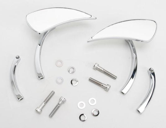 Drag Specialties 0640-0082 Teardrop Mirror - Short and Long Radius Stem