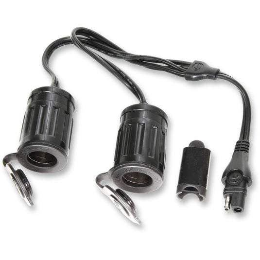 Tecmate O-26 Optimate Y-Splitter SAE in to 2 x Auto Socket
