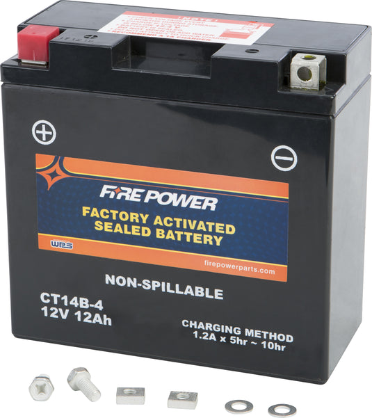 Fire Power CT14B-4 Factory Activated Maintenance Free Sealed Battery