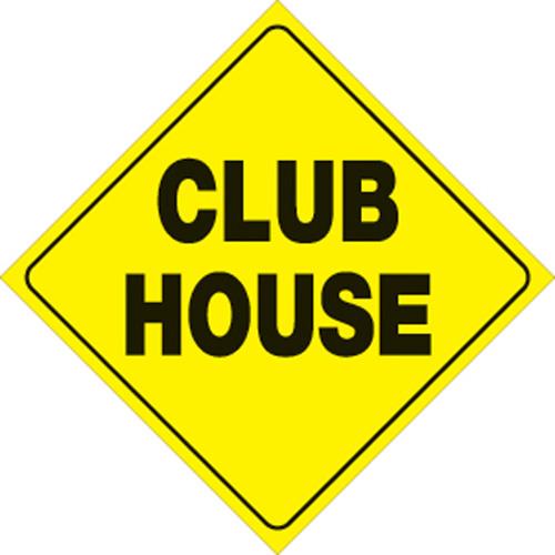 Voss 452 CH YR 12x12in. Trail Sign - Club House (Yelllow/Black)