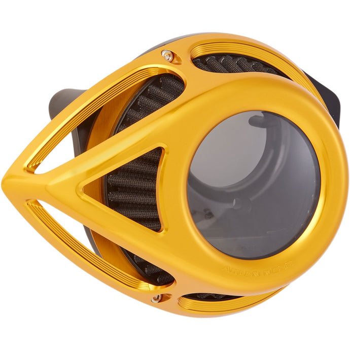 Arlen Ness 18-902 Clear Tear Series Air Cleaner Kit - Gold Anodized