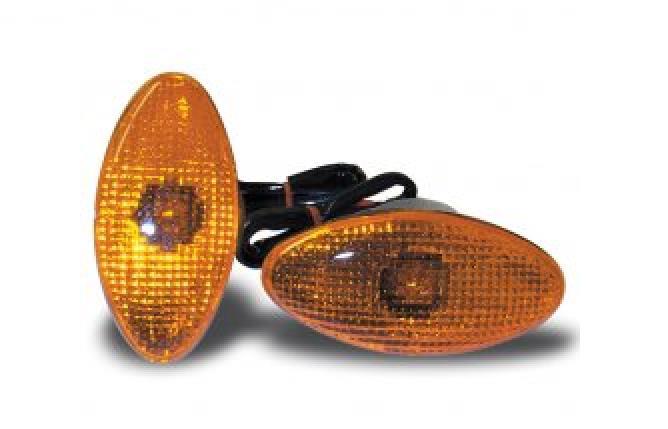 Emgo 61-81976 Large Cateye Deco Lights - 2 Contacts - Carbon Lens