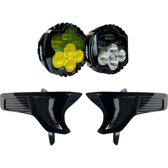 Custom Dynamics SD2-23-RG-YW Shark Demon 2 Headlight/Foglight Combo Kit with Vented Speed Plates