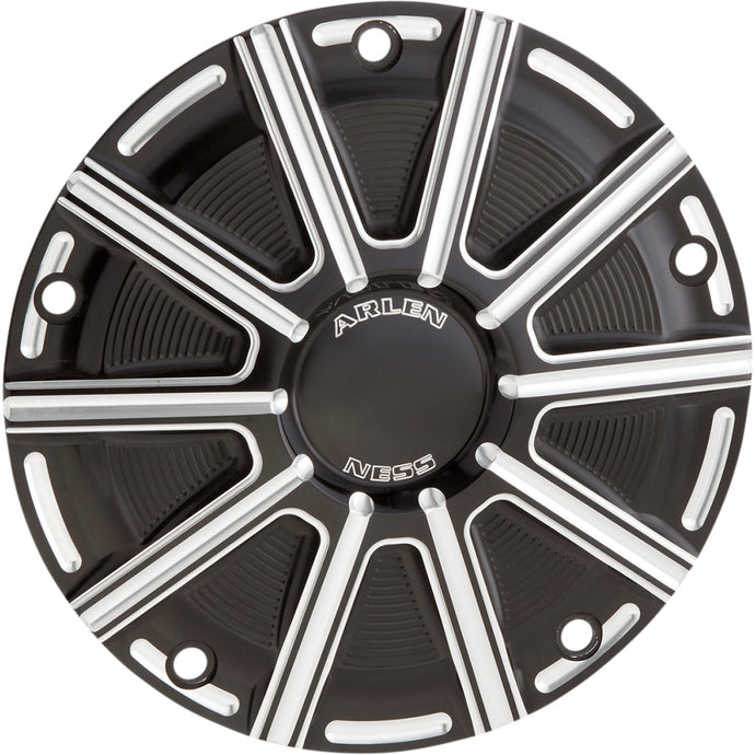 Arlen Ness 700-018 Derby Cover - 10-Gauge - Black Anodized with Machined Accents