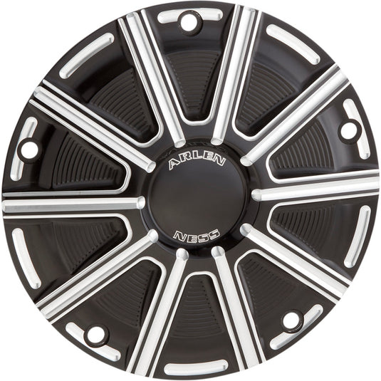 Arlen Ness 700-018 Derby Cover - 10-Gauge - Black Anodized with Machined Accents