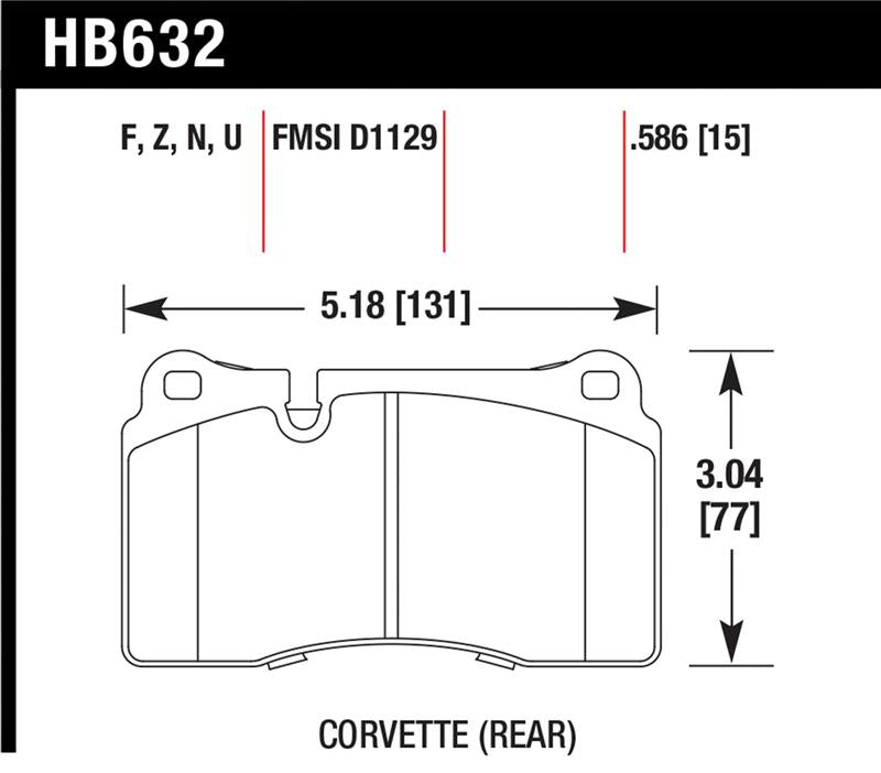 Load image into Gallery viewer, Hawk Performance HB632Z.586 HAWK Ceramic Brake Pad Sets
