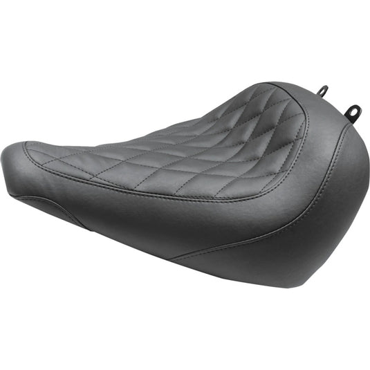 Mustang 85033 Wide Tripper Solo Seat - Diamond Stitch - Black