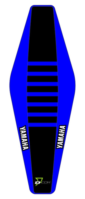 Dcor 30-50-143 Seat Cover - Blue Sides - Black Top with Blue Ribs