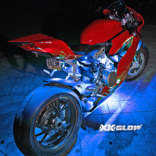 Xk Glow XK034015 Motorcycle LED Accent Light 7 Color Kit - 8 pc
