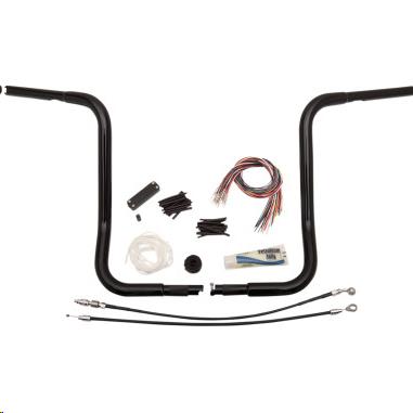 Fat Baggers, Inc. 909416-B 1-1/4in. EZ Install Handlebar Kit with Round Top Handlebars - Gloss Black