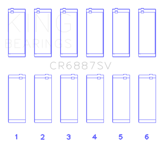 King Engine Bearings CR6887SV KING Performance Rod Bearings