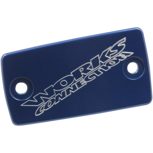 Works Connection 21-001 Anodized Billet Aluminum Front Brake Reservoir Cover - Blue
