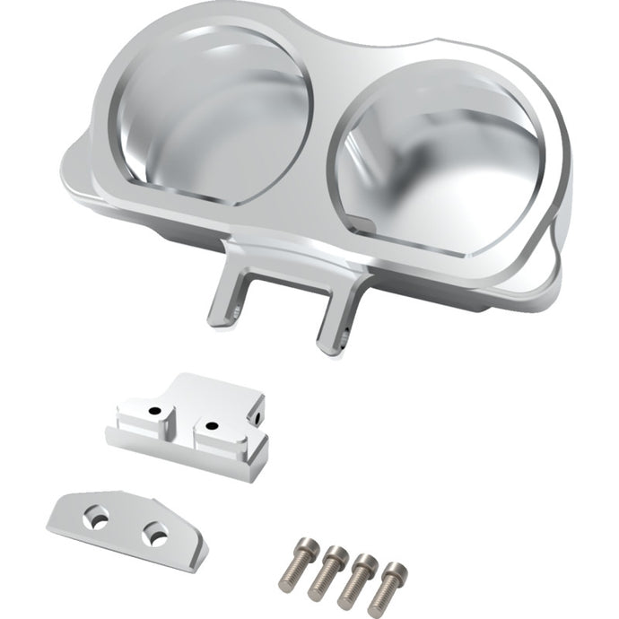 La Choppers LA-7397-03R Dual Gauge Mount for Performance Risers - Raw Aluminium