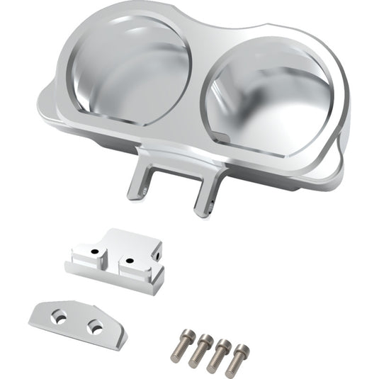 La Choppers LA-7397-03R Dual Gauge Mount for Performance Risers - Raw Aluminium