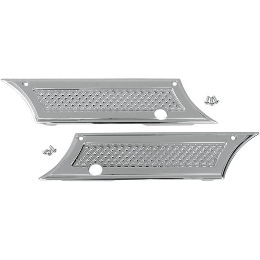 Eddie Trotta Designs TC981 Diamond Cut Saddlebag Latch Covers - Chrome