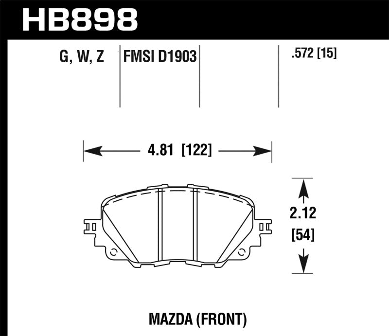 Load image into Gallery viewer, Hawk Performance HB898G.572 HAWK DTC-60 Brake Pad Sets
