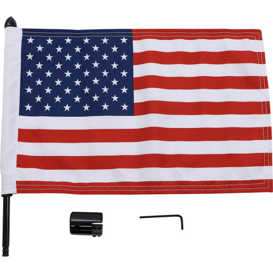 Pro Pad BRFM-SQSB15 Side Mount Sissy Bar Flag Mount with Flag - 1/2in. Bar - 10in x 15in. Flag