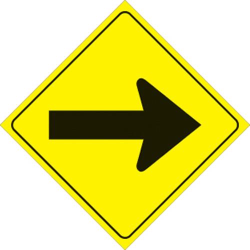Voss 483 A YR 12x12in. Reflective Trail Sign - Arrow (Yellow/Black)