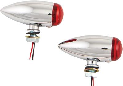 Harddrive 20-6589SRLED Universal LED Chrome Bullet Marker Light - Red Lens
