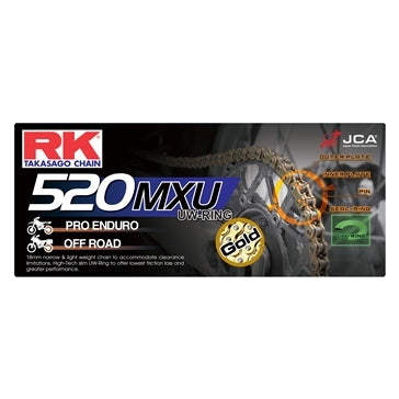 Excel GB520MXU-120 520MXU UW-Ring Works Motocross Chain - 120 Links - Gold