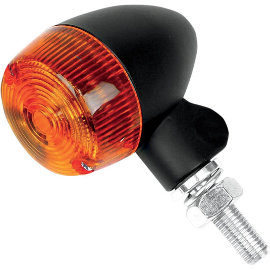 K&S Technologies 25-8320BK Black Satin Aluminum Marker Lights - Round #1 with Amber Lens - Single Filament
