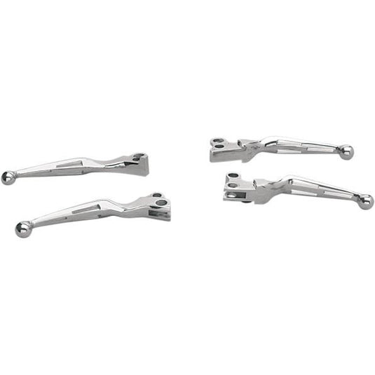 Drag Specialties DS-273138 Slotted Wide Blade Lever Set - Chrome